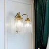 Wall Lamps Modern Luxury Copper Lamp LED Minimalist Crystal Sconce Bedroom Living Room Aisle Background Light Gold Stair