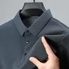 Herren Polos hochwertiger Eis Seiden Polo Shirt2024 Summer Concave konvex