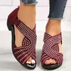 Elbise Ayakkabı 2024 Moda Konforlu Sandalet Kadınlar Rhinestone Fermuar Kristal İç Mekan Açık Ayak parmağı