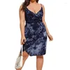 Casual Dresses 2024 Summer Style V-ringen Sexig liten Sling Beach Dress Tryckt Maxi för kvinnor plus storlek