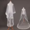 Bijoux de poils de mariage Appliques en dentelle 3 m de long Veil de mariage avec peigne une couche blanche ivoire en tulle doux Veille de la cathédrale Bridal Accessoires de mariage