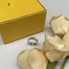 Da fu fenjia f Семья Новая буква F Set Diamond Ring Open Ring Women