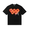 2024 Summer Cotton Flame Kapok Print Short Sleeve Mens Tshirts Crew Neck Baggy Oversized Unisex T-shirt Streetwear Loose Tee 240417