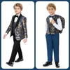 男子スーツフォーマルな単色のスーツボーイズブレザーベストとズボンの衣類セットウェディングパーティーホスト2024年春秋