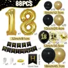 Party -Dekoration Schwarz Gold Ballon Garland Arch Kit Konfetti Latex Happy 18 30 40 50 Jahre alte Geburtstagsdekor Erwachsenen Jubiläum