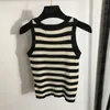 Lettera di strass Tank Top Top Knitting Striped Gret Women Designer Thirts Summer Crop Tanks giubbotti sportivi