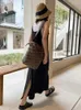 Casual Dresses Women Dress Simple Sweet Tweed Spaghetti Strap Open Ladie Midi Elegant Long 2024 Spring/Summer Thin Female Robe