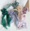 Sweet Pure Color Women Girls Hairbands Satin Fabric Streamer Hair Ring Hair Accessory Large Intestine Hair Rope M31424403229