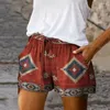 Dames shorts Casual Drawring vrouwen zomer dunne zacht zweet absorberend vintage printen vrouwelijk strand