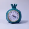 Zegary ciemne turkusowe zegar granatu, zegar stołowy, zegar biurka, zegar ceramiczny, zegar w stylu retro, zegar na półkę, ręcznie robion