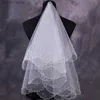 Joyería para el cabello de boda 1 Capa Mujeres Bridal Boda Velo ultra largo Tul Tul Tul Velo ancho Bordado Bordado Floral Hexagonal Aplicación Forde Solidal