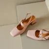 Dress Shoes 2024 Summer Sweet Beige Pink Women Sandals High Chunky Heels Lady Casual Plus Big Small Size 12 32 43 45 48