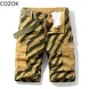 Shorts maschile di cargo di cotone 2024 Summer Army Tactical Tactical Homme Male Casual Streetwear Multitwear