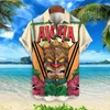 Camisas casuais masculinas 2024 camisa retrô 3d imprimir tiki havaiano para homens solteiros roupas masculina moda Man manga curta