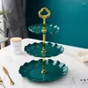 Plates European Three Layer Cake Sweet Candy Machine Frame Wedding Party Compote Show Household Adornment Tray Table For