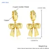 Dangle Earrings MHS. Sun Est Trendy Gold 도금 구리 활 드롭 여성 진술 Bow Knot Long Hoop Jewelry Party Gifts