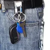 Keychains Belt Buckle Clip äkta läder Key Chain Ring Holder Keychain 2 Loops