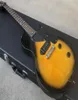 CHIUSH CHURN CHIUSSE 1959 Junior Black Edge Giallo Top Guitarle Electric Single Black P 90 Pickup Cane Ore Orer Arround Black Back3213377