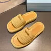 Scivolo estivo Slide sandalo Donne designer casual sandali piattaforma piatta piastrine Slifori tacchi slip pip -toe cursore per cameriere scarponi intrecciate intrecciate