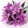 Decorative Flowers 1pc 10 Heads Lily Silk Artificial Wedding Bridal Bouquet Party Home Table Decoration Vase Fake