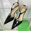 Dress Shoes Shiny High Heel Pointed Toe Sandals Women Summer T Belt Calf Leather Hollow Stiletto Buckle Strap Party Wedding