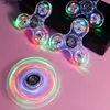 Neuheit Games Fidget Spinner Crystal Luminous transparent LED -Stressabbauspielzeug entlasten Zappeln cooler Trend Game Boy Geschenk Q240418