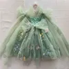 Baby borduurseljurk meisje zomerjurk bloemen bogen mouwloze ballarina dance performance jurk meisjes tutus kleding 240416