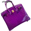 Dames brkns handtas echt leer 7a handswen luxe krokodillenhuid 25 cm crystal dames8o0a