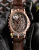 Excalibur 46 Watches Automatic Tourbillon Dbex0727 Mens Watch Skeleton Dial Rose Gold Case Brown Leather Strap HWRD Hellowatch 9 7324331