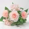 Decorative Flowers 1 BunchArtificial Rose Ball Chrysanthemum Hydrangea Autumn Mixed Bouquet Family Wedding Party Christmas Decorations