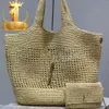 Tote Maxi Designer Bag Icare Women Handtas Raffia's Hand Geborduurd Straw Strand Grote capaciteit Takken Winkelen Schoudertassen Purse Sunshine S S S S