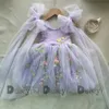 Baby borduurseljurk meisje zomerjurk bloemen bogen mouwloze ballarina dance performance jurk meisjes tutus kleding 240416