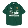 2024 New Rhude Mens T-Shirt Hochwertige Tess Designer lässig Mode Rhude Polo Shirt Kurzärmele Europa Männer Frauen runden Nacken T-Shirts US Size S-XXXL 8624