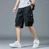 Herren Shorts 2024 Sommer Cargo Street Hip Hop Trend Sport Casual Outdoor Lose Draw String Multi-Taste Militärtaktikal