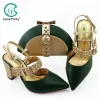 Buty Wysokiej jakości zielone kolorowe buty i torby designerskie zestaw do pasujących do włoskich butów imprezowych z pasującymi torbami Zestaw