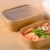 Bowls 20 Pcs Disposable Lunch Box Containers Storage Boxes Light Go Takeaway Out Kraft Paper With Lid