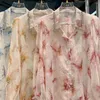 Blusas para mujeres que salpican camisetas de cuello de diamantes para mujeres 2024 verano de primavera de manga larga
