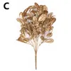 Fleurs décoratives Fleur artificielle Golden Rose Ginkgo Leaf Eucalyptus Feuts de décoration de mariage de Noël.