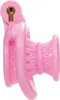 Cage de chasteté masculine réticulée légère creux pour hommes Conception de serrures de dispositif BDSM Toys pour les couples avec des anneaux de 4 tailles (rose)