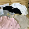 24SS رسالة مطبوعة Tee Fashion قصيرة الأكمام تي شيرت تي شيرت صلبة ألوان رجل نساء الصيف غير الرسمي الهيب هوب هاي ستريت