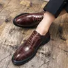 Casual Shoes Mens Dress Lace Up Leather Oxfords Men Wedding Party Whole Cut Brogue Formal For Handmade