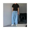 メンズジーンズ5xlワイドレッグカーゴパンツストリートウェアバギー春の夏の男性ズボン韓国ファッションルーズストレートブランド服231220 dhbaj