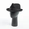 Beralar Tomkhu Avrupa Amerikan Sonbahar ve Kış Moda Gündelik Basit Erkek Kadın Yün Kısa Kıç Kıvrılmış Caz Şapkası Siyah Kapak