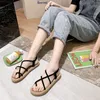 Sandaler Womens Fairy Style Trendy New Summer Fashion Casual Internet Celebrity Lace-up Roman Slippers Ins Tide Flats Shoes For Ladies A092