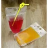 24H Ship 100Pcs Clear Drink Pouches Bags Frosted Zipper Stand-Up Plastic Drinking Bag Straw With Holder Reclosable Heat-Proof Fy4061 DHL 3-7 Days Delivery By15 2024