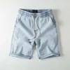 2024 zomer denim shorts pure katoenen heren trend casual trekkoord capri's losse rechte been elastische sporten