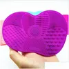 Svampar applikatorer bomull 15.7x11.7x1.5cm Sile Makeup Brush Cleaner Pad Make Up Washing Gel Cleaning Mat Hand Tool Foundation Scrubbe OT216