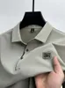 Polo's High End Summer Ice Silk Polo-shirt voor heren Korte mouwen Ademfortabel Comfortabel T-shirt Fashion Gedrukte Casual Top