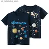 T-shirts 2024 Novos filhos bebês meninos e meninas roupas de algodão de verão de algodão curto de manga curta Espaço de crianças top