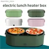 Bento Boxes USB Electric uppvärmda lunchlådor Rostfritt stål Portable Mat varmare bil Hem Portable Rice Cooker Warmer Lunch Bento Box L49